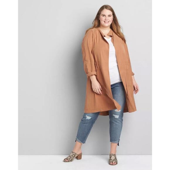 Lane Bryant Jackets & Blazers - Lane Bryant Open Front Long Jacket Size 16 NWT Brown